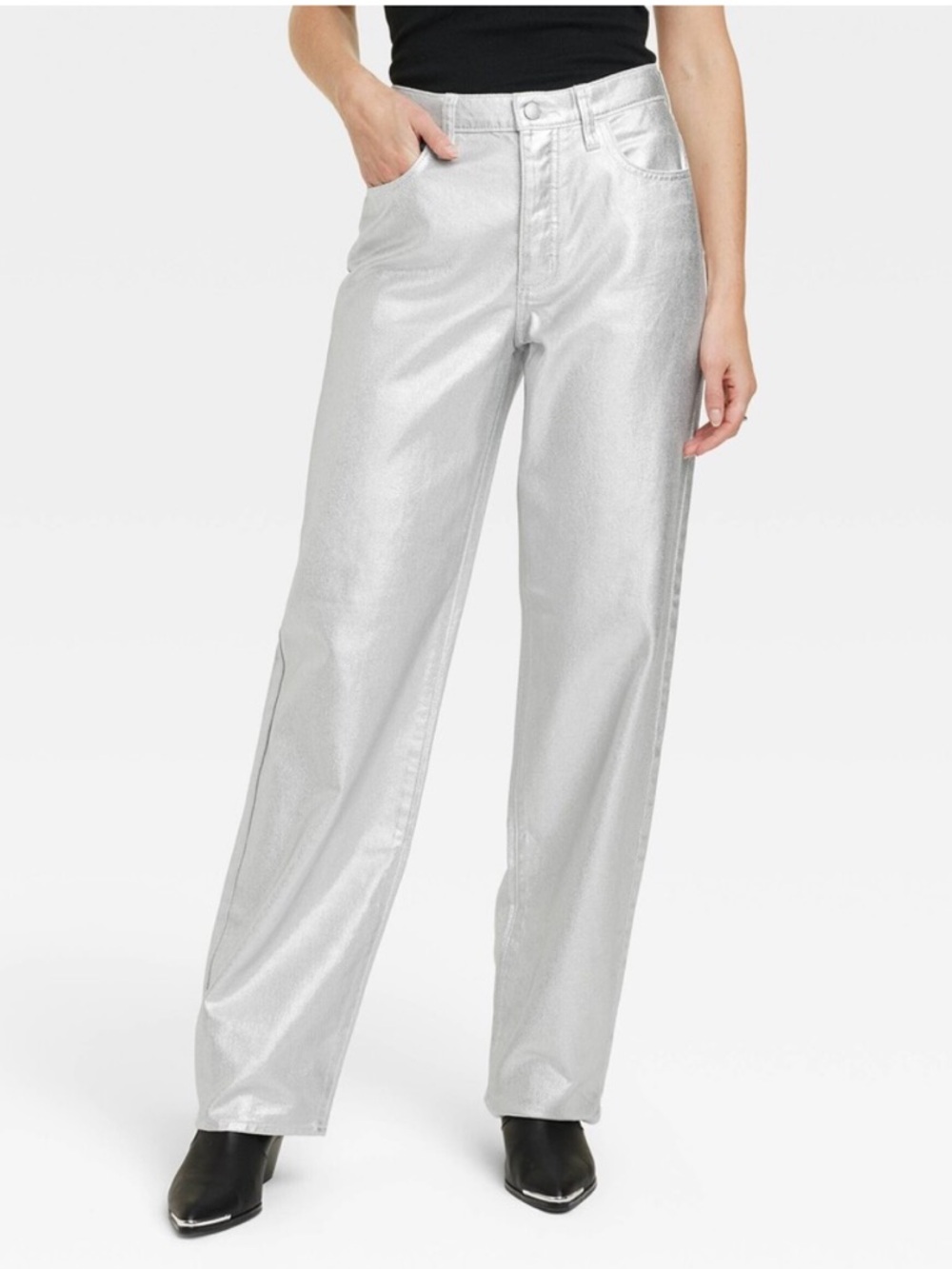 Target Universal Thread 90s Baggy Metallic Silver Jeans